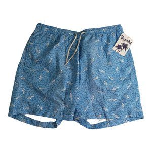 TRUNKS Multi-Functional Board Shorts Mens Size Lg Navy Blue All over Print Shark